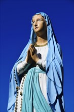 Statue of Mary in front of the pilgrimage church of Our Lady of Sorrows