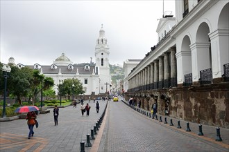 Seat of government Palacio de Carondelet and Catedral Metropolitana at the Plaza Central