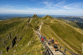 Hikers on way to top of Puy de Sancy