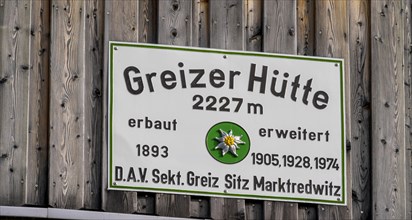 Sign Greizer Hut