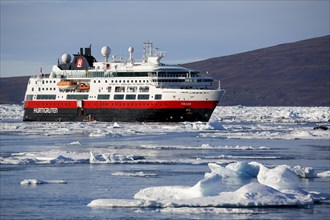 Cruise ship in ice field