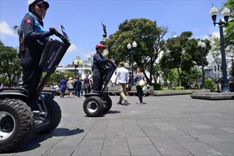 City police on Segways at the Plaza Central