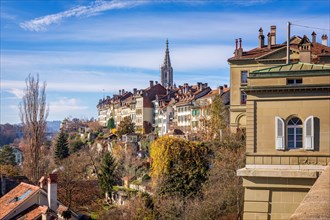 View over the old part of Bern and with the Bern Minster