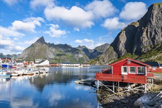 Rorbuer cabins and fishing boats in Hamnoy