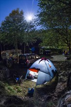 Tent in a municipal campground
