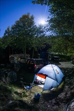 Tent in a municipal campground