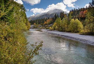 Autumn landscape in the Isar valley