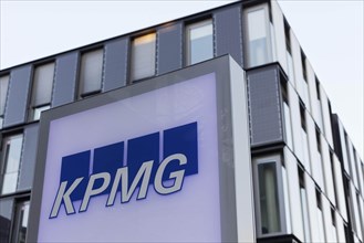 Logo of the auditing company KPMG at the Duesseldorf branch