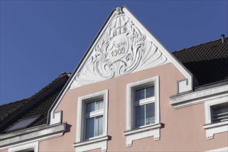 Gable of a residential house with Art Nouveau stucco decoration
