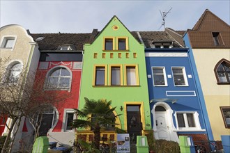 Art Nouveau row of houses with coloured facades