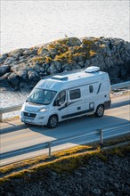 Campervan parked on the Atlantic Ocean Road