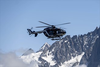 Helicopter off Mont Blanc Massif