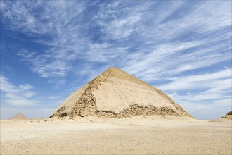 The bent pyramid with the red pyramid in the distance