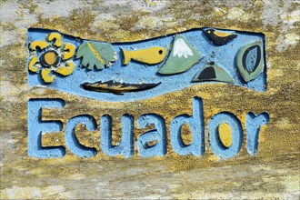 Wooden sign Ecuador