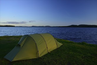 Tent on the lakeside