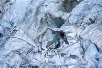 Furrowed glacier ice