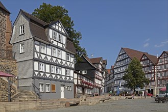Marketplace with half-timbered houses
