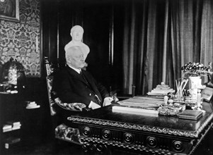Paul von Hindenburg in his study