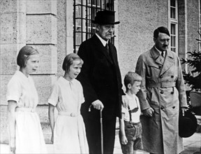Adolf Hitler and Paul von Hindenburg and his grandchildren