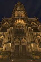 Late Gothic church St. Lamberti in evening light