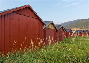 Red boathouses