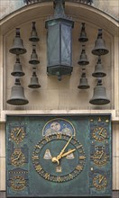 Glockenspiel with world time clock at Muenster