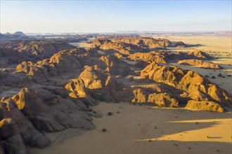 Aerial of the Unesco world heritage sight Ennedi plateau