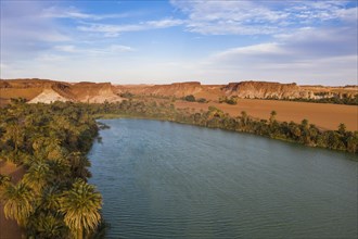 Aerial of the Unesco world heritage sight Ounianga lakes