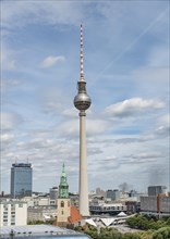 City view with Berlin TV tower and Marienkirche