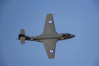 Hawker Sea Hawk aircraft in flight in Royal Navy markings