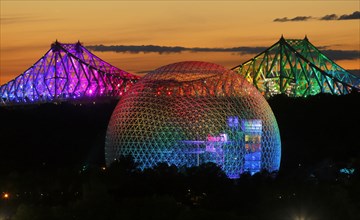 Iluminated Environmental Museum biosphere and bridge