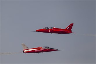 Folland Gnat two aircraft in flight in Royal air force markings