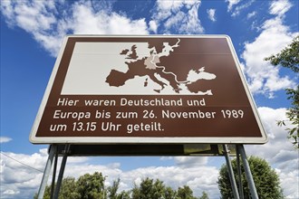 Sign commemorating the division of Germany