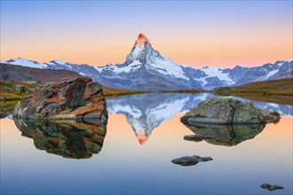 Matterhorn and mountain lake