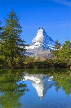 Matterhorn and mountain lake