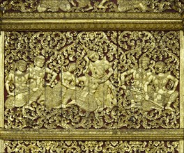 Gilded depictions from the Lao version of the Ramayana