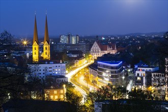 View of Bielefeld at dusk