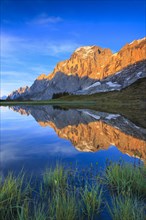 Wellhorn and Engelhoerner with mountain lake