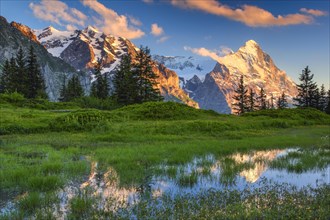 Eiger and mountain lake