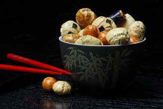 Japanese rice crackers with seaweed