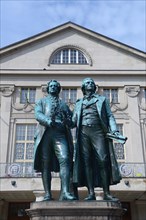 Goethe-Schiller-monument in front of the German national theater