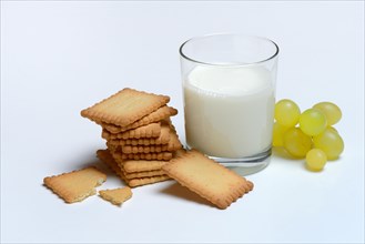Butter biscuits and glass of milk