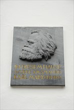 Memorial plaque at the birthplace of Karl Marx
