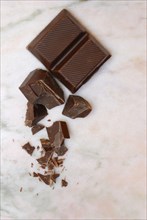 Block chocolate in pieces