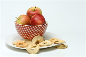 Apples in bowl and apple rings