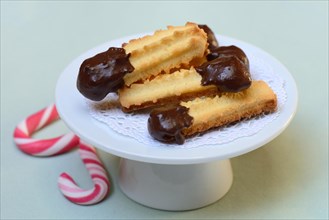 Shortbread with chocolate icing