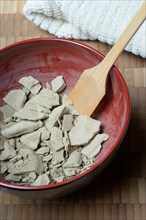 Dried healing clay in bowl