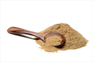 Healing earth powder with spoon