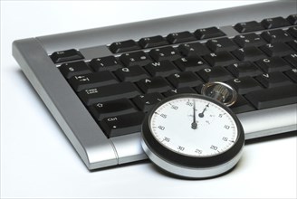 Stopwatch on computer keyboard