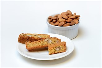 Cantucci and bowl of almonds